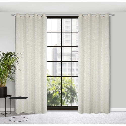 Záves 140x260 cm zamatový krémový na kovové krúžky SAND