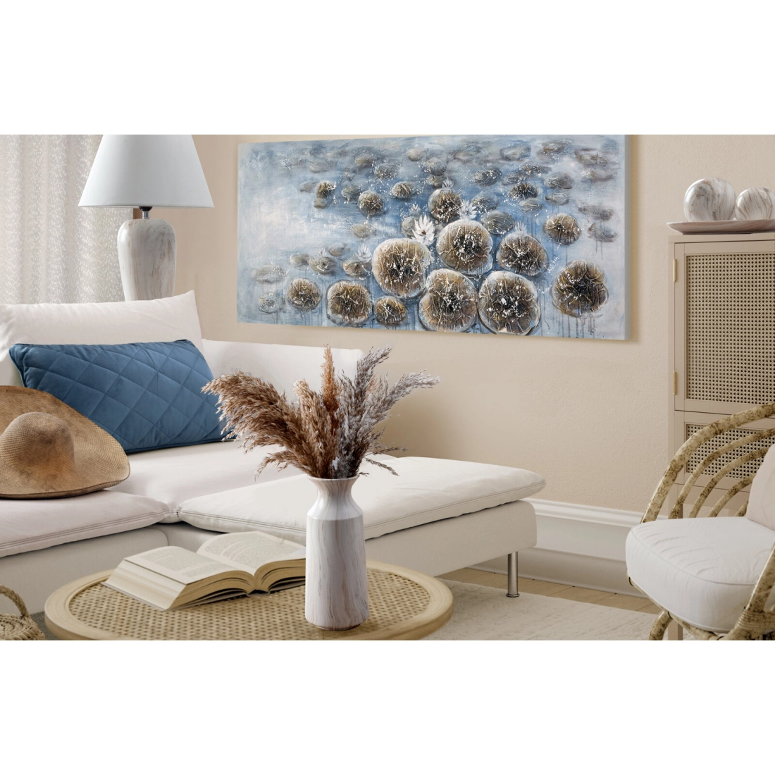 Záves 140x260 cm zamatový krémový na kovové krúžky SAND