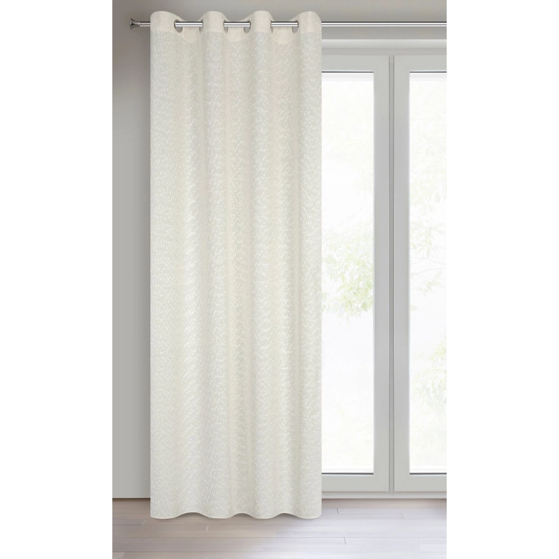 Záves 140x260 cm zamatový krémový na kovové krúžky SAND