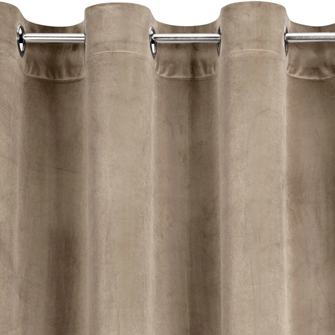Sametový matný závěs 140x260 cm tmavě béžový na kovové kroužky MELANIE