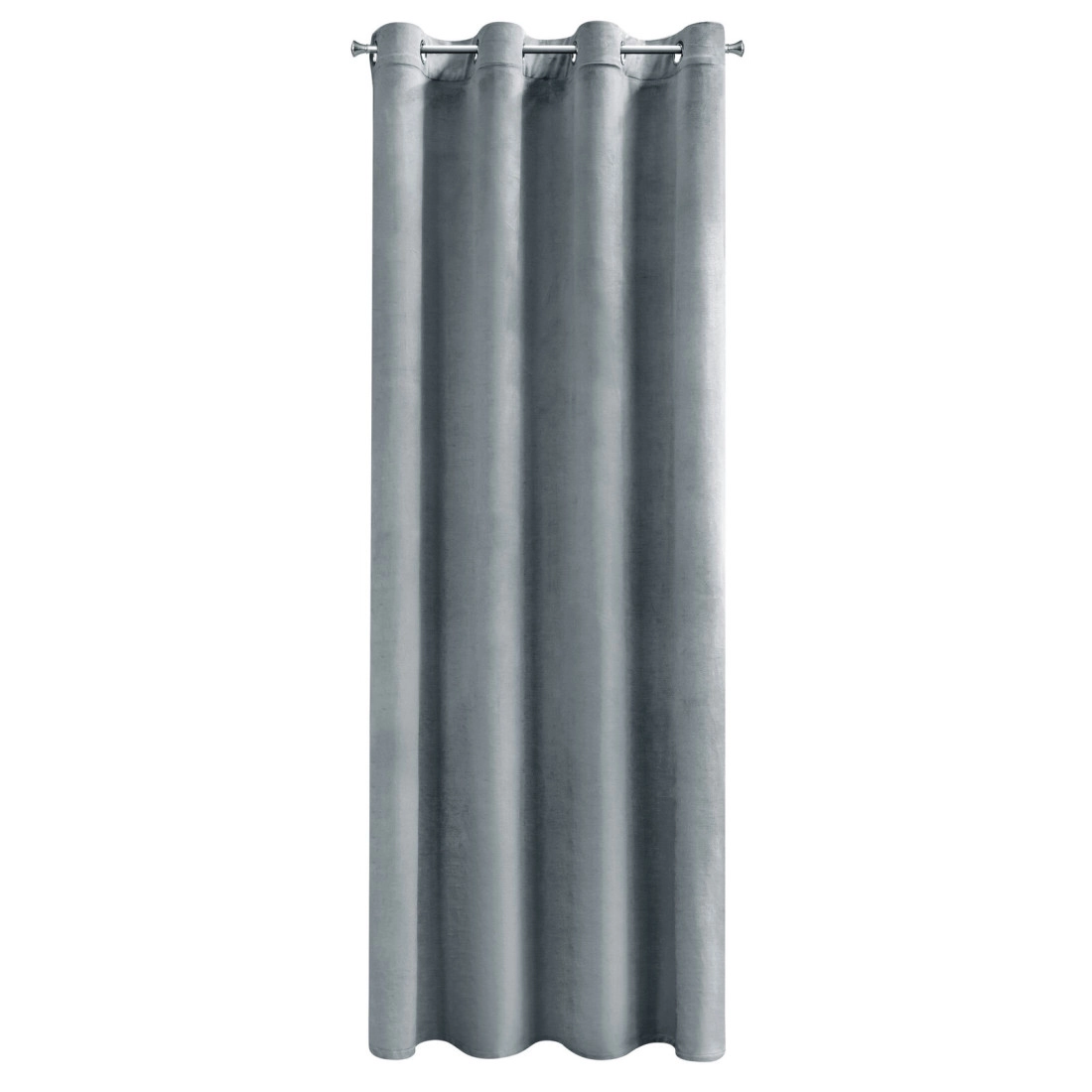Záves 140x260 cm zamatový sivý na kovové krúžky MELANIE