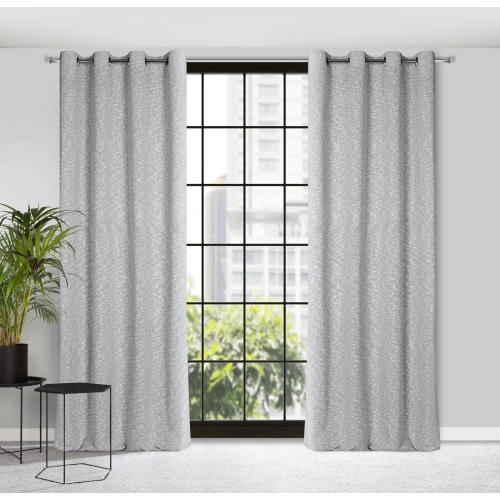 Záves 140x260 cm zamatový sivý na kovové krúžky SAND
