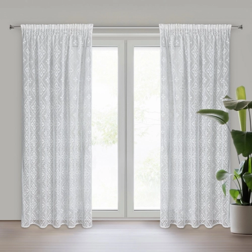 Záves 140x270 cm bavlnený biely na riasiacu pásku NELA