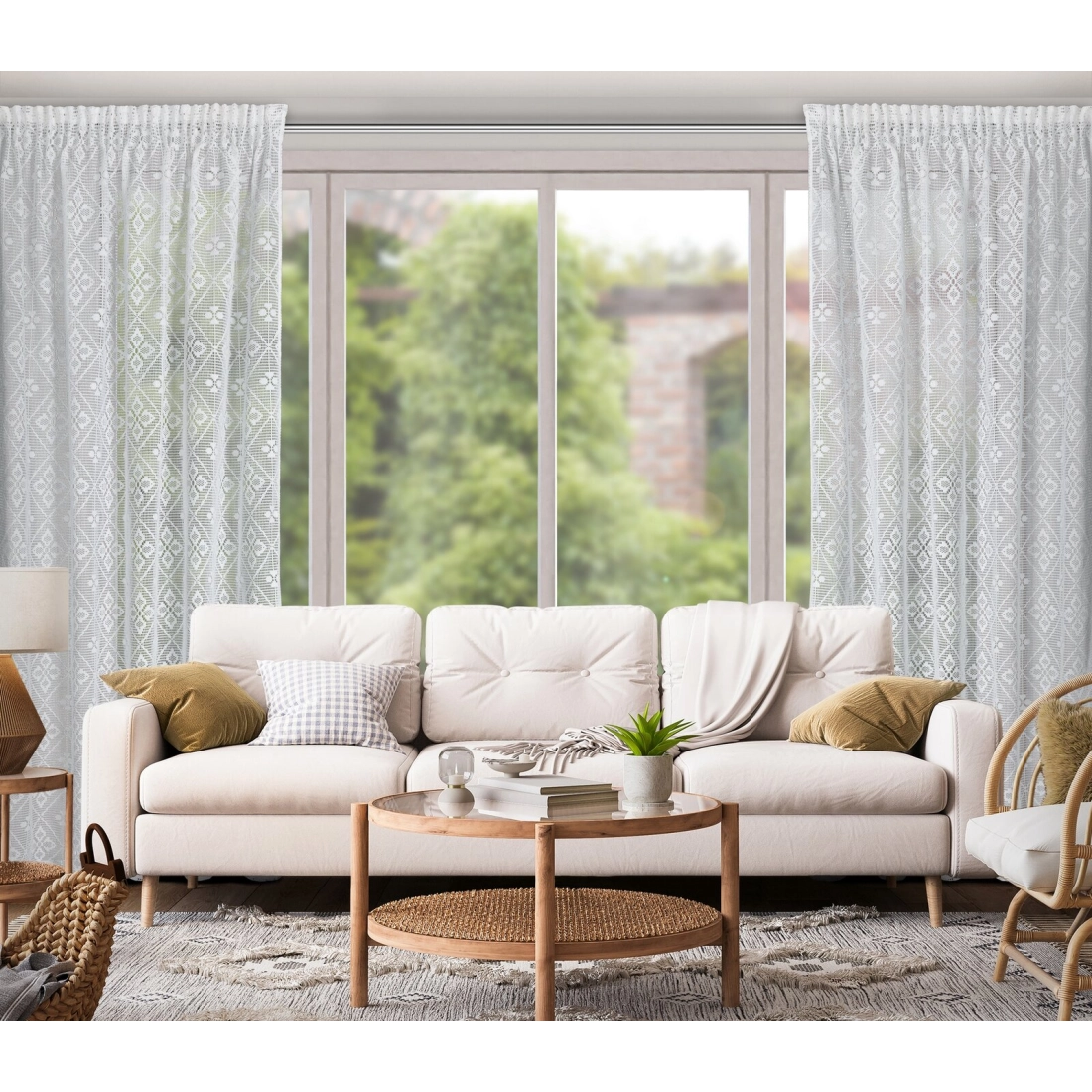 Záves 140x270 cm bavlnený biely na riasiacu pásku NELA