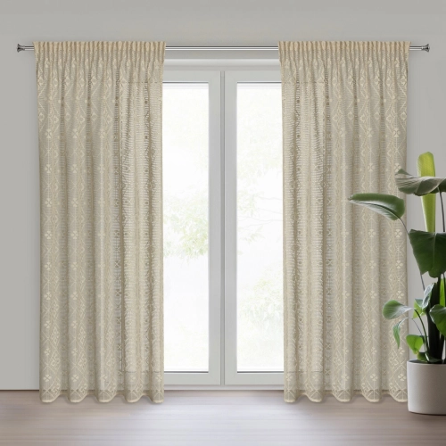 Záves 140x270 cm bavlnený jasnobéžový na riasiacu pásku NELA