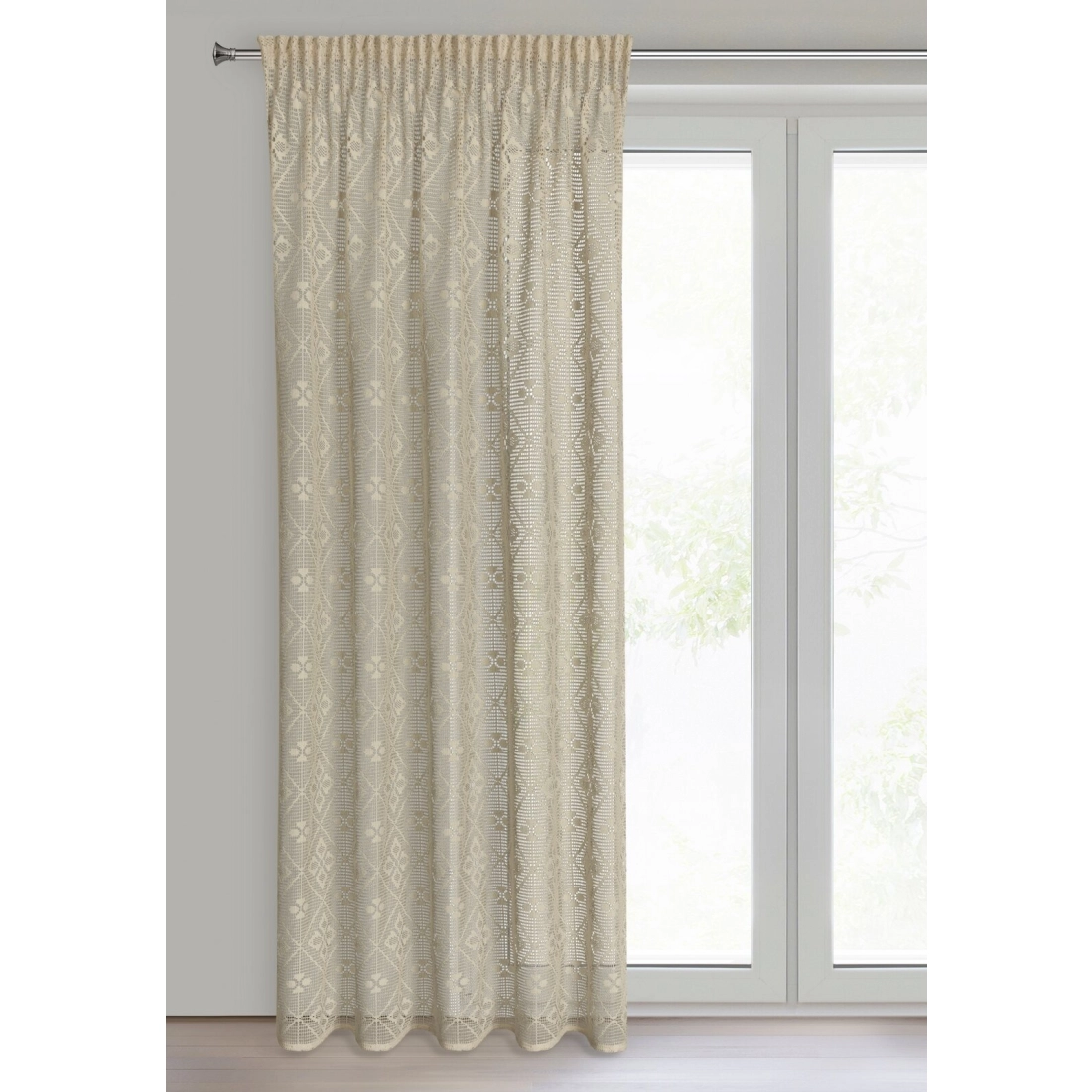 Záves 140x270 cm bavlnený jasnobéžový na riasiacu pásku NELA