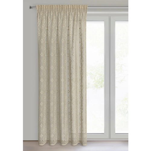 Záves 140x270 cm bavlnený jasnobéžový na riasiacu pásku NELA