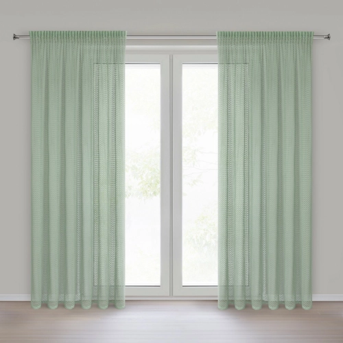 Záves 140x270 cm bavlnený z sieťky mätový na riasiacu pásku GABBY