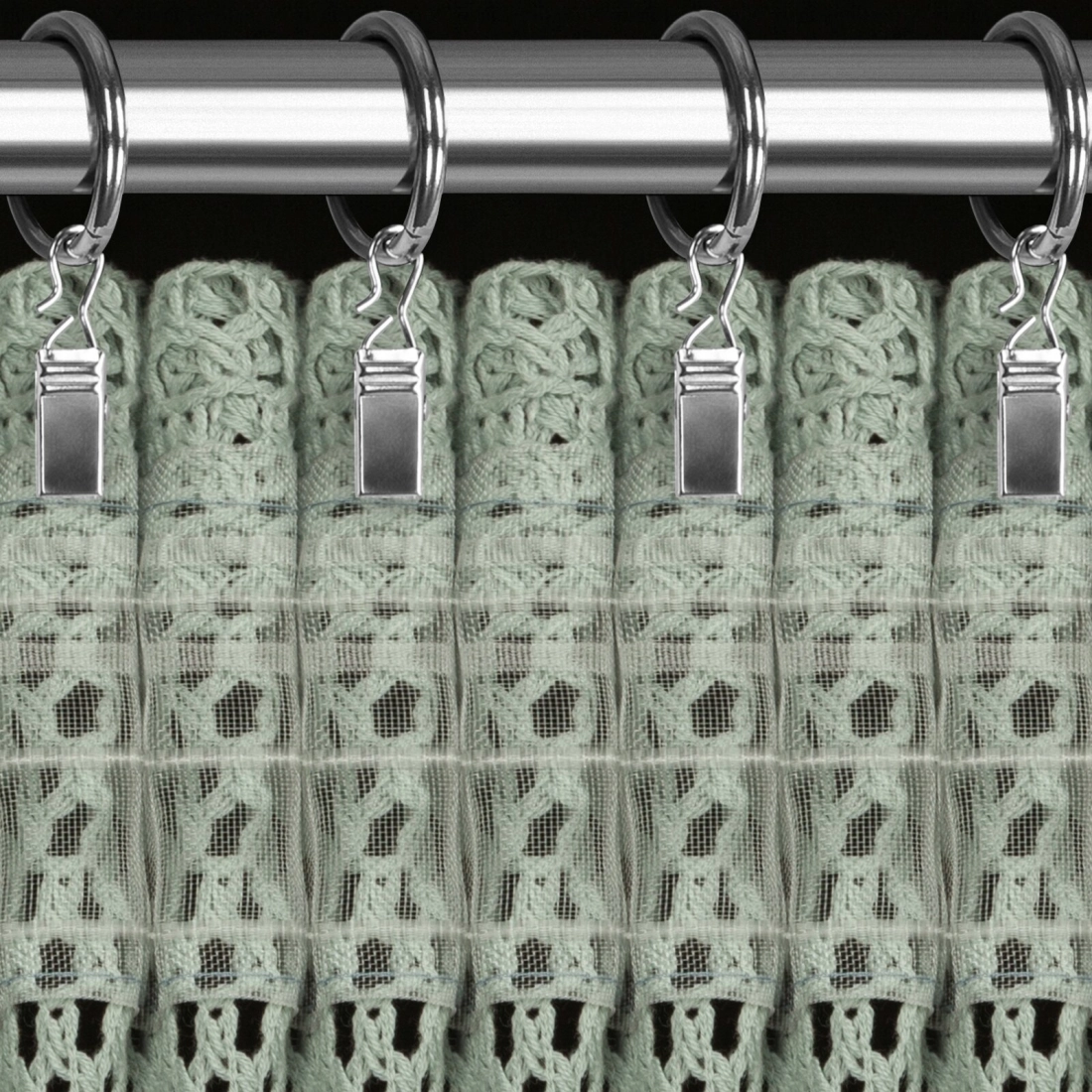 Záves 140x270 cm bavlnený z sieťky mätový na riasiacu pásku GABBY