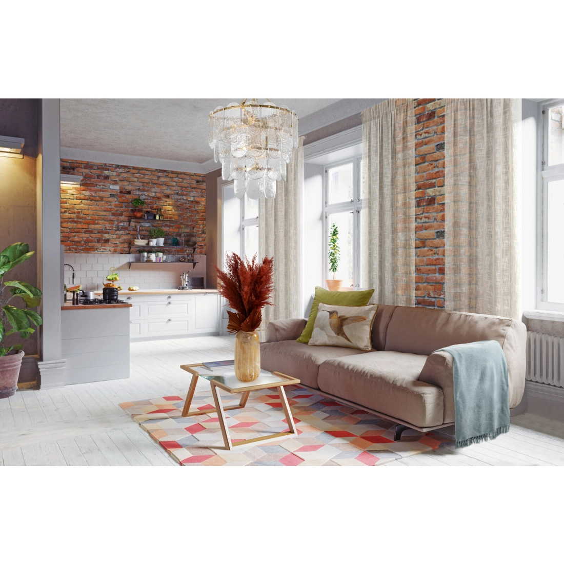 Záves 140x270 cm béžový na riasiacu pásku RUBI