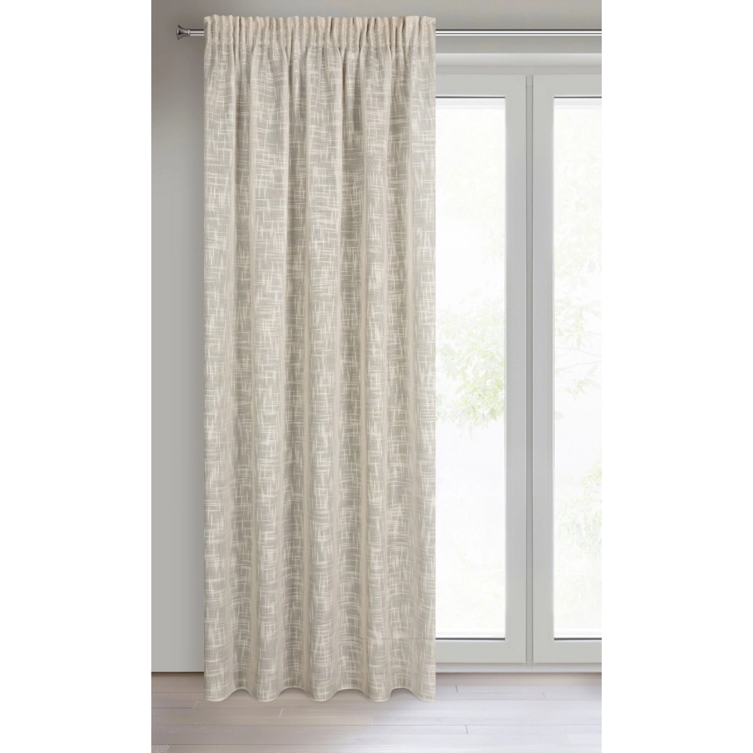 Záves 140x270 cm béžový na riasiacu pásku RUBI