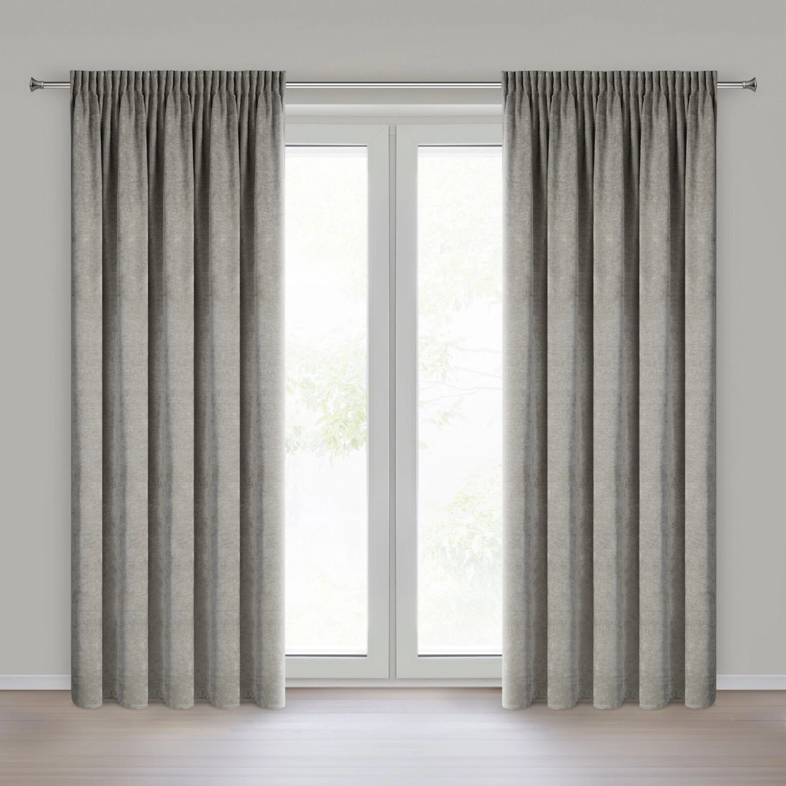 Záves 140x270 cm béžový s činilovou štruktúrou na riasiacu pásku NESKA