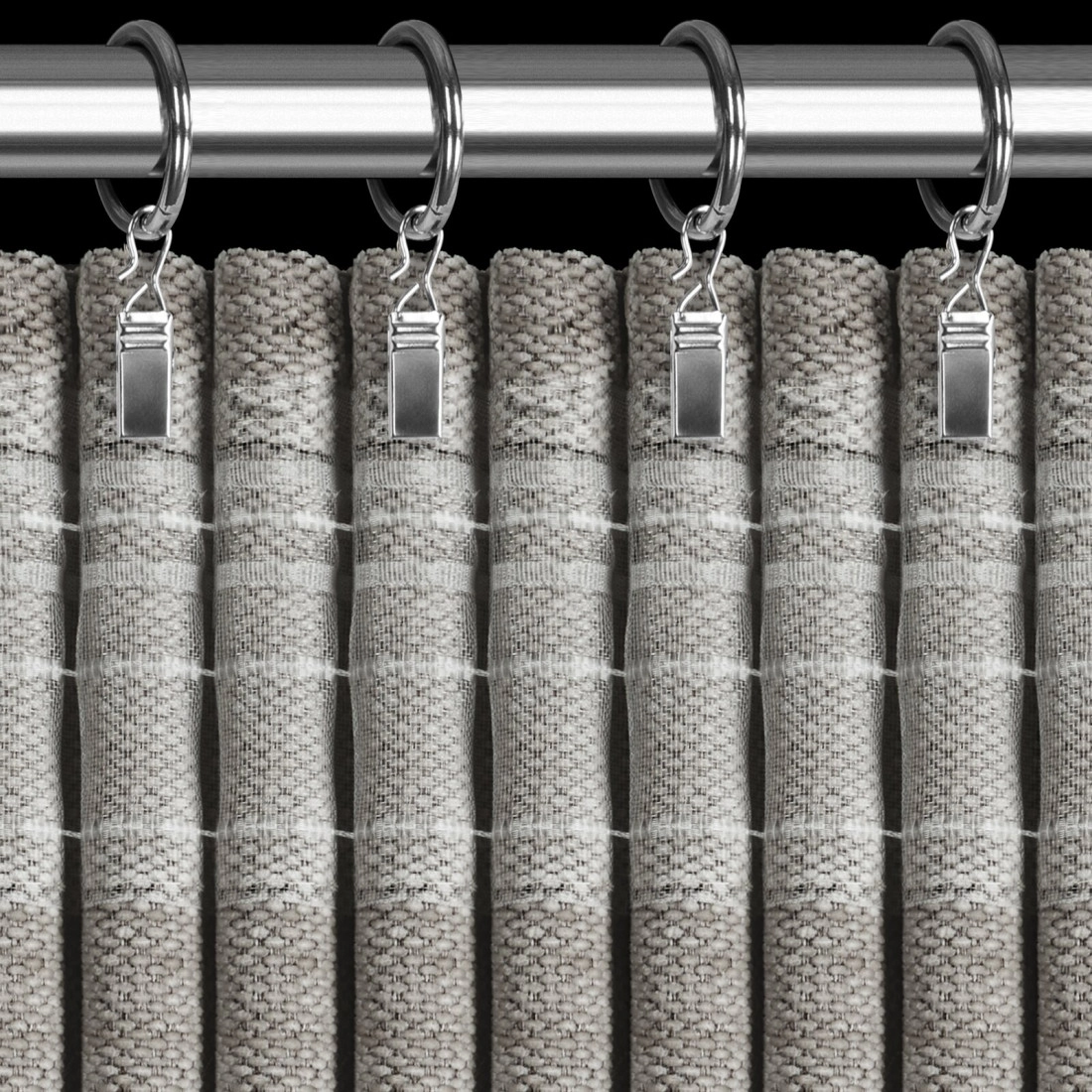 Záves 140x270 cm béžový s činilovou štruktúrou na riasiacu pásku NESKA