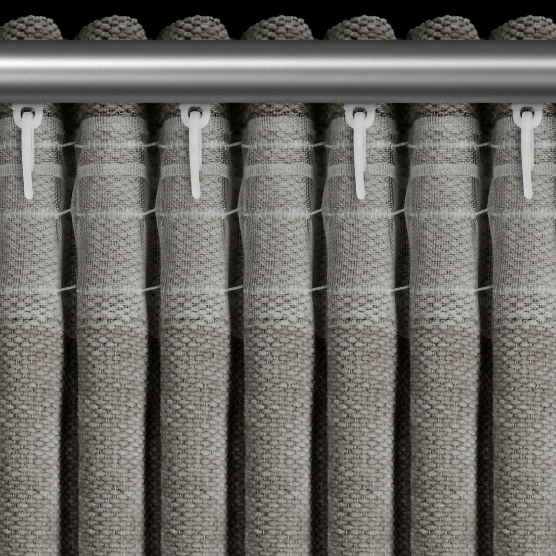 Záves 140x270 cm béžový s činilovou štruktúrou na riasiacu pásku NESKA