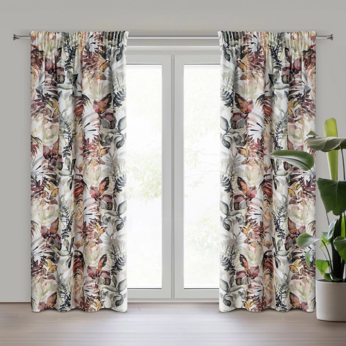 Záves 140x270 cm bielo-oceľový na riasiacu pásku ADELINE