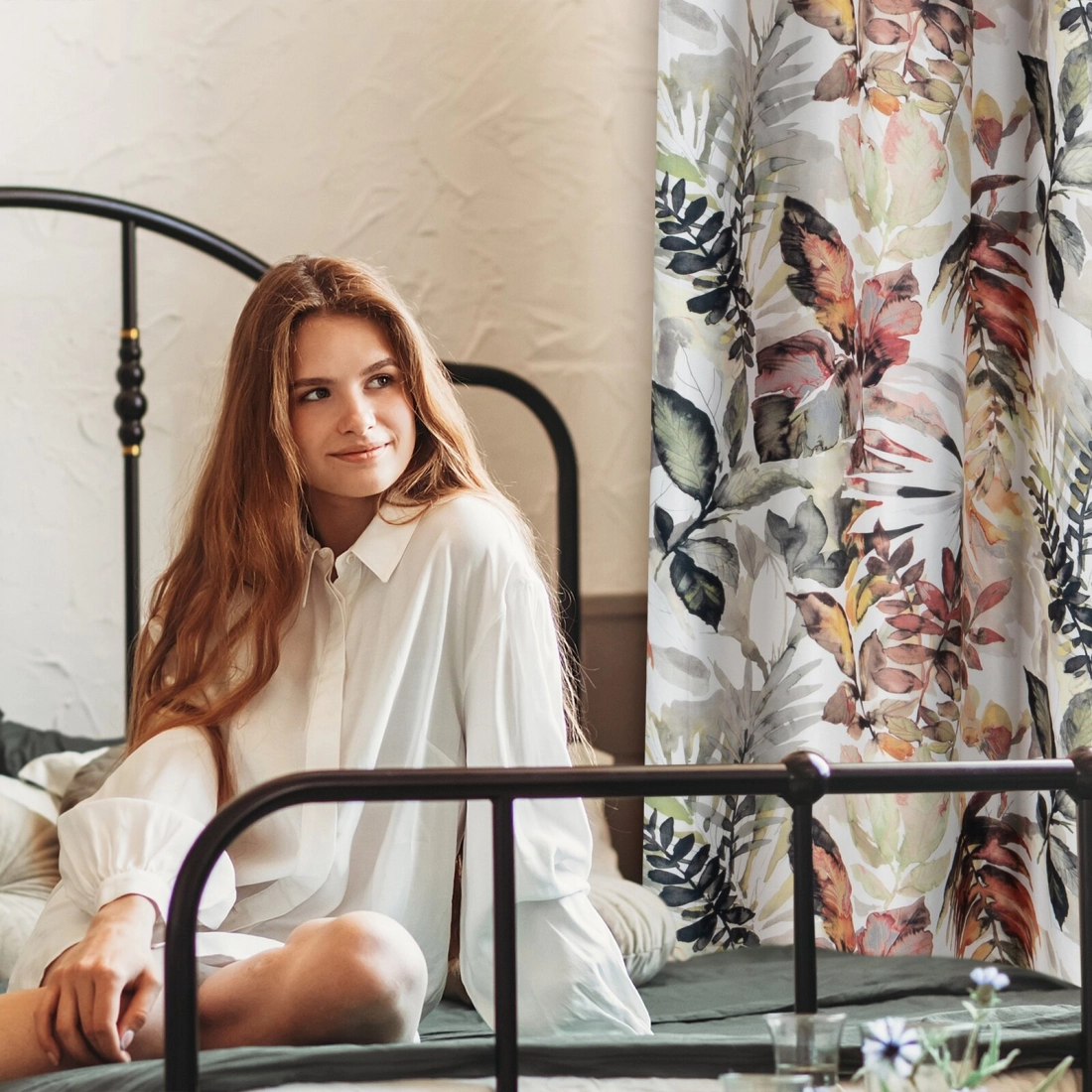 Záves 140x270 cm bielo-oceľový na riasiacu pásku ADELINE