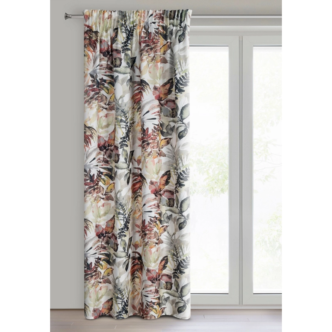 Záves 140x270 cm bielo-oceľový na riasiacu pásku ADELINE