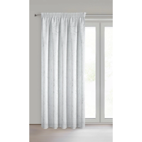 Záves 140x270 cm bielo-strieborný s mramorovým vzorom na riasiacu pásku MARLENE