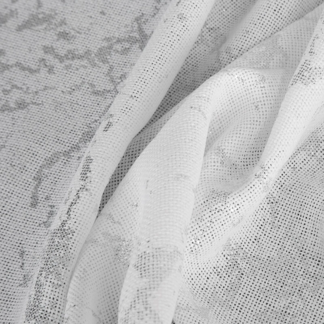 Záves 140x270 cm bielo-strieborný s mramorovým vzorom na riasiacu pásku MARLENE