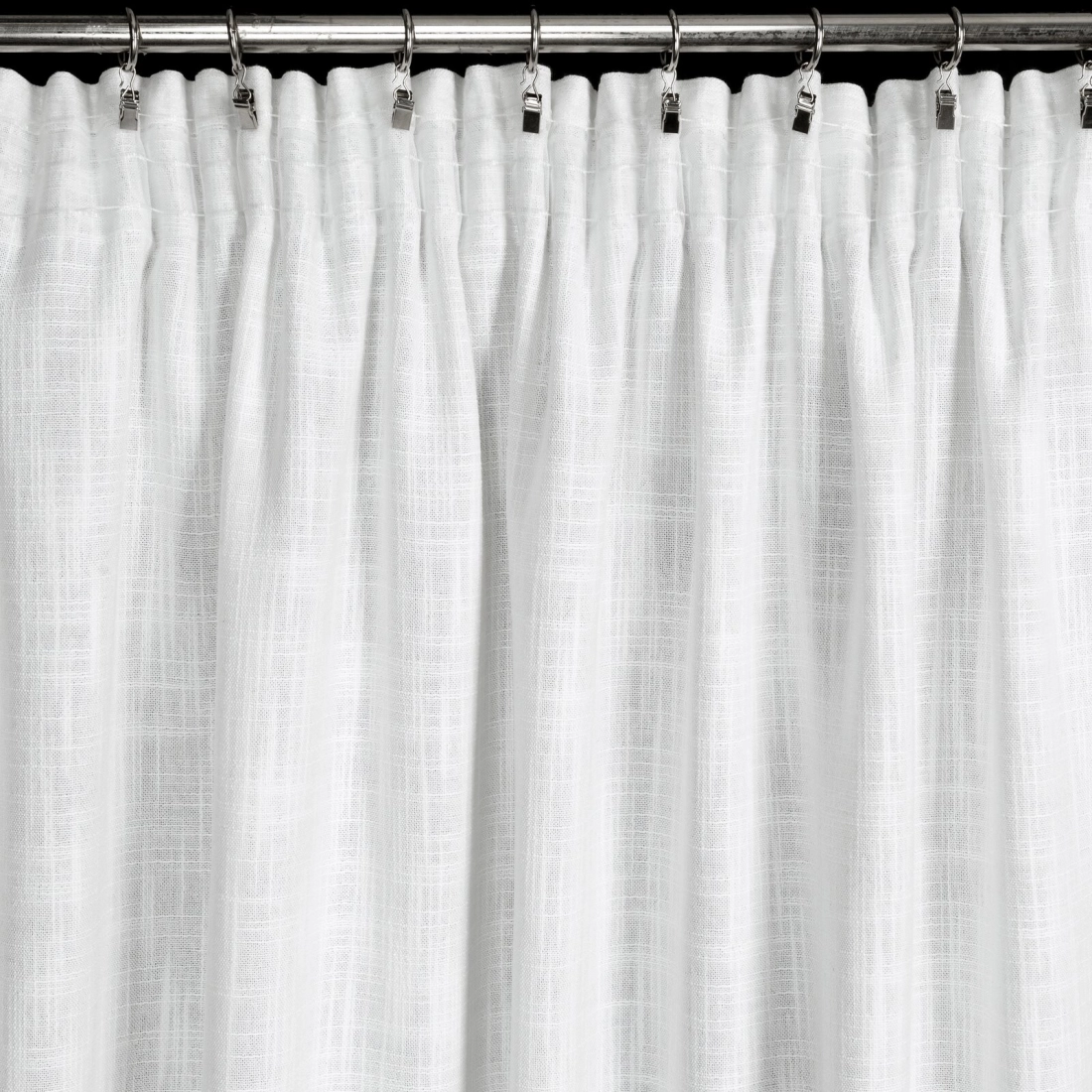 Záves 140x270 cm biely a strieborný s ľanom na riasiacu pásku ROSI