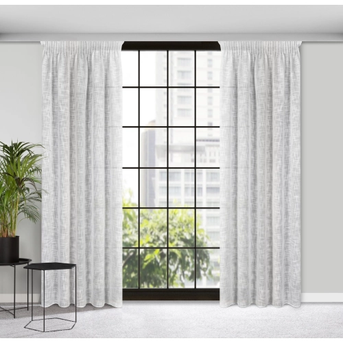 Záves 140x270 cm biely matný polyester na riasiacu pásku RUBI