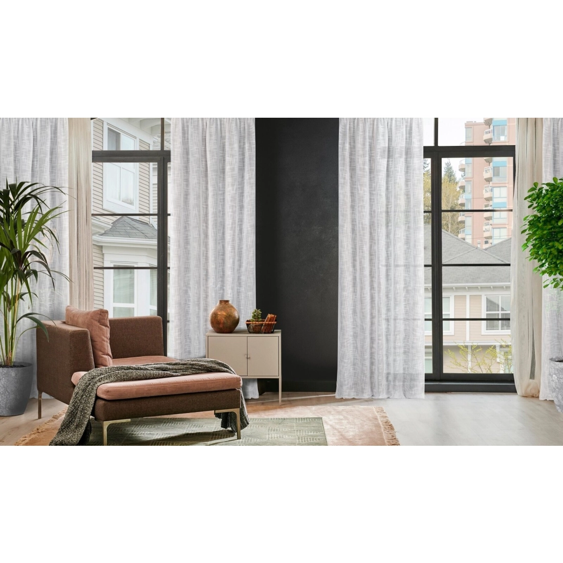 Záves 140x270 cm biely matný polyester na riasiacu pásku RUBI