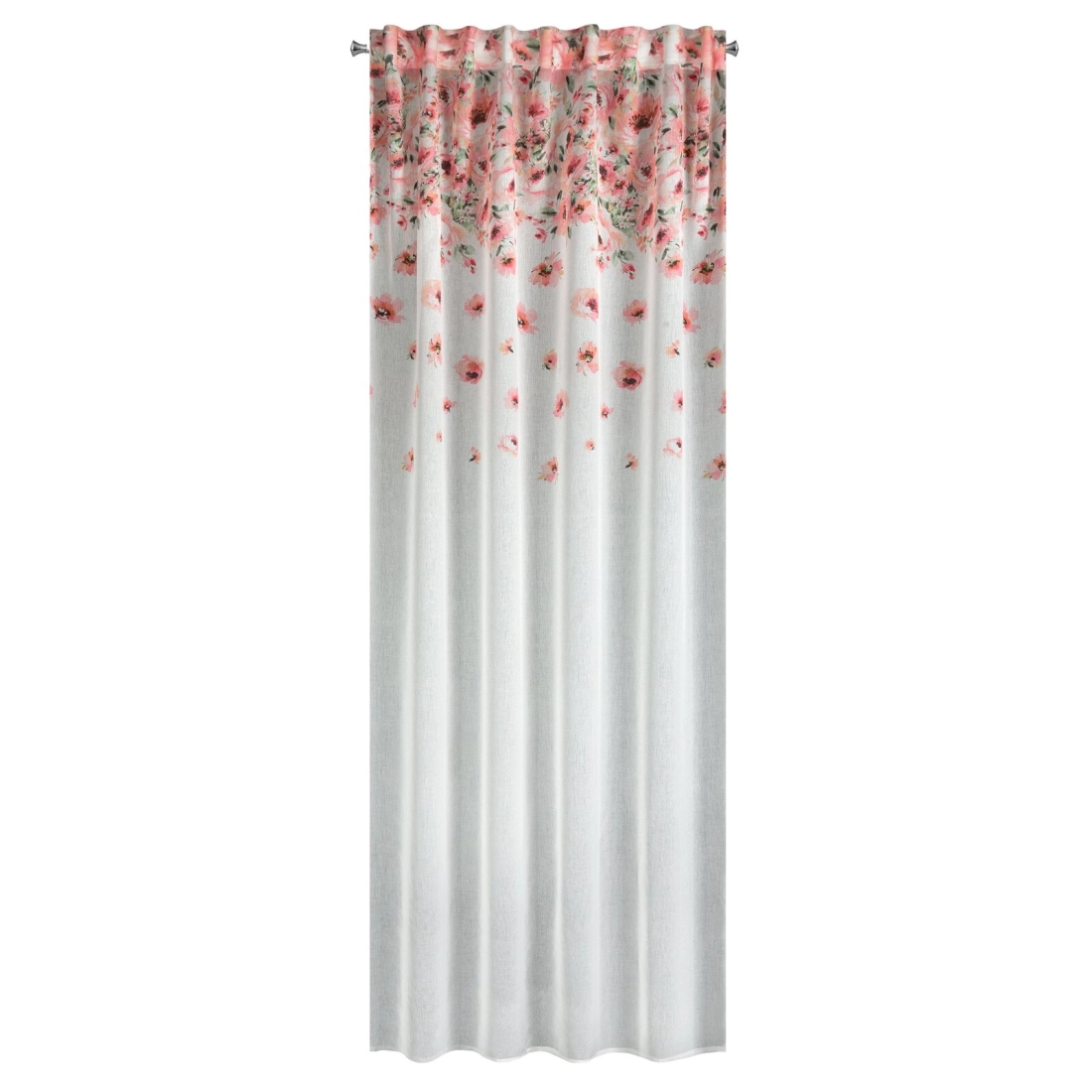 Záves 140x270 cm biely, ružový na riasiacu pásku OLIWIA