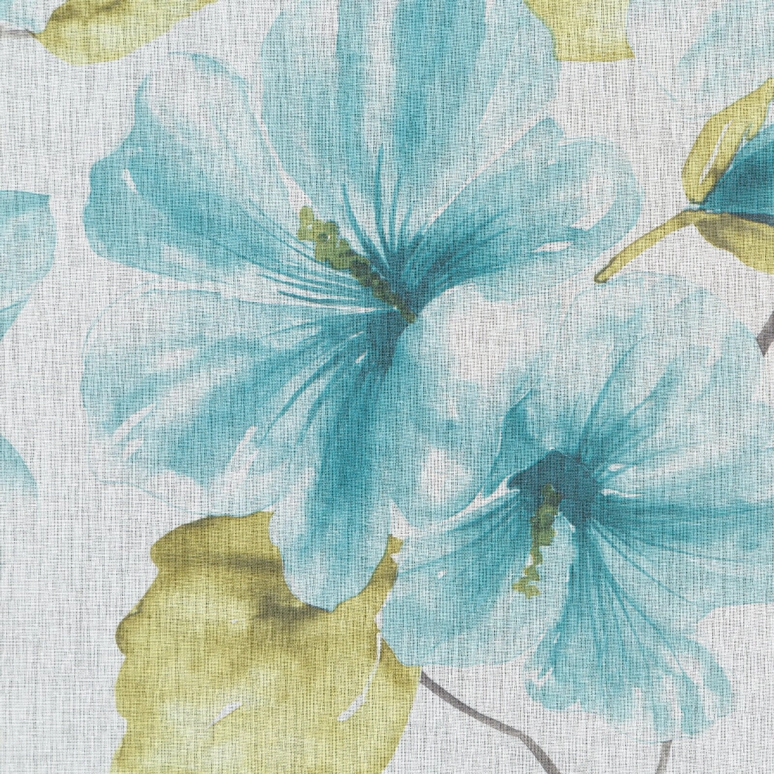 Záves 140x270 cm biely s modrými kvetmi na riasiacu pásku SOFIA