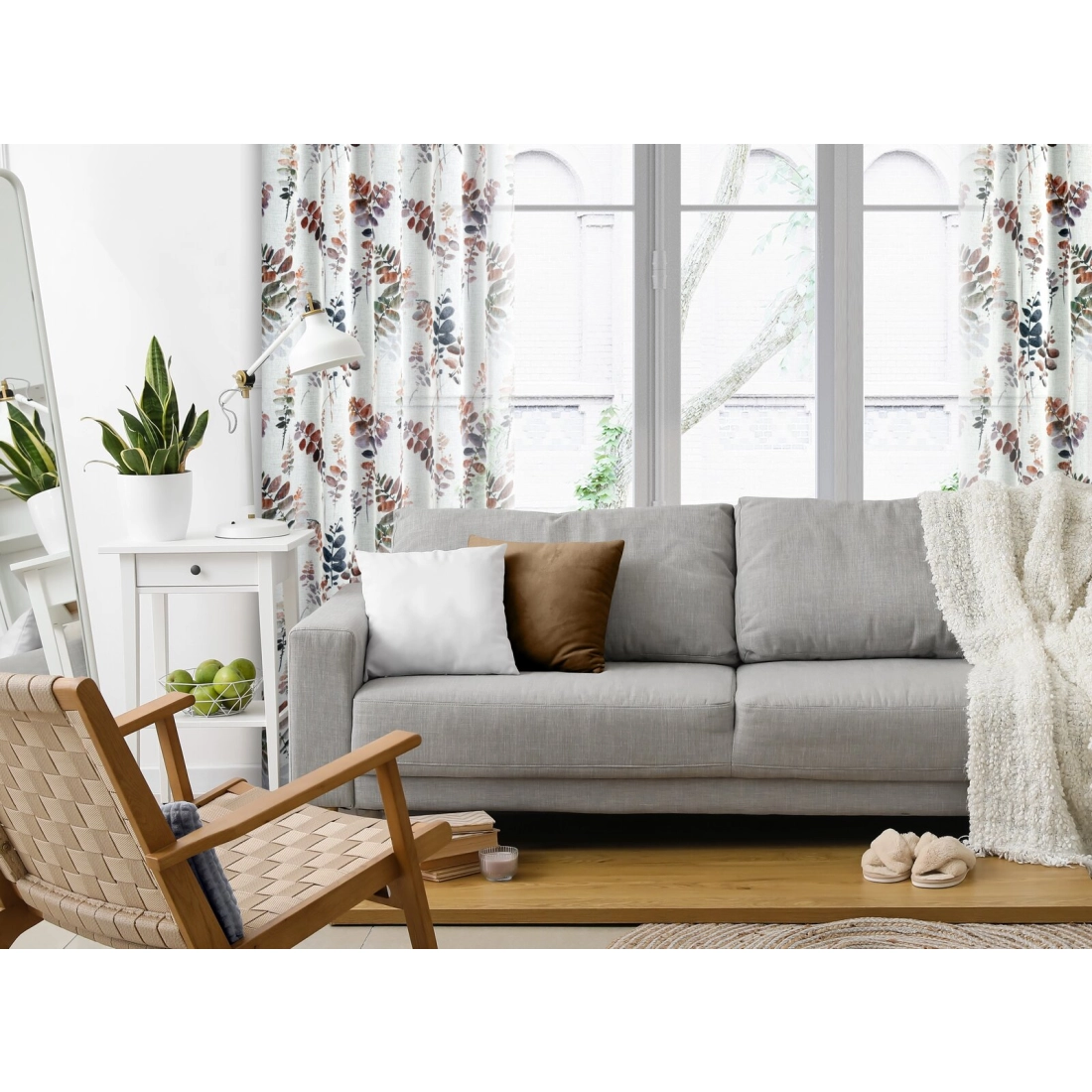 Záves 140x270 cm biely, sivý na riasiacu pásku MARINA