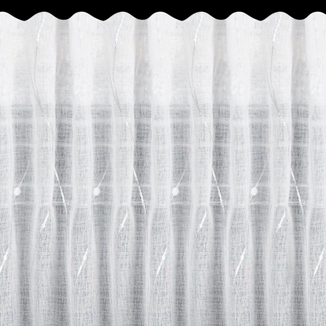 Záves 140x270 cm biely so strieborným vzorom na riasiacu pásku ARLENA