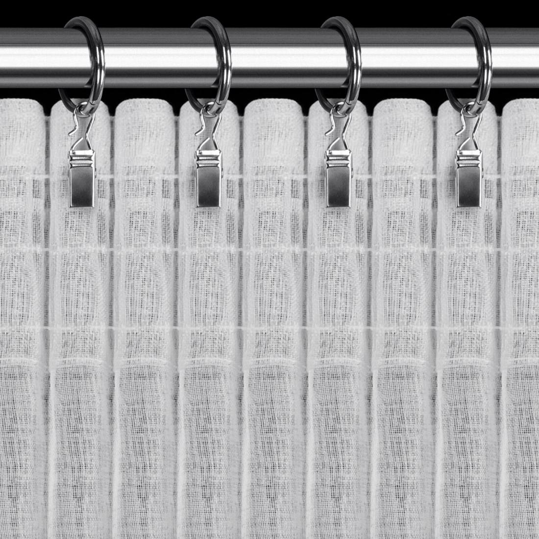 Záves 140x270 cm biely so strieborným vzorom na riasiacu pásku ARLENA