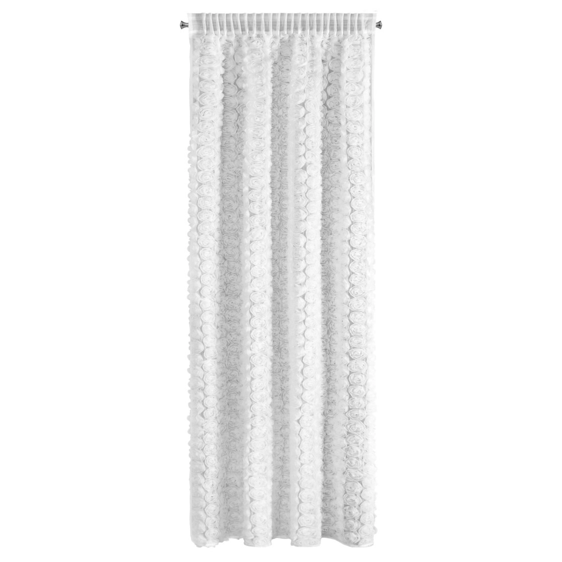 Záves 140x270 cm biely zamatový na riasiacu pásku ROSES1 Eva Minge