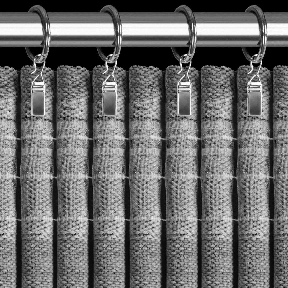 Záves 140x270 cm chenilový oceľový na riasiacu pásku NESKA