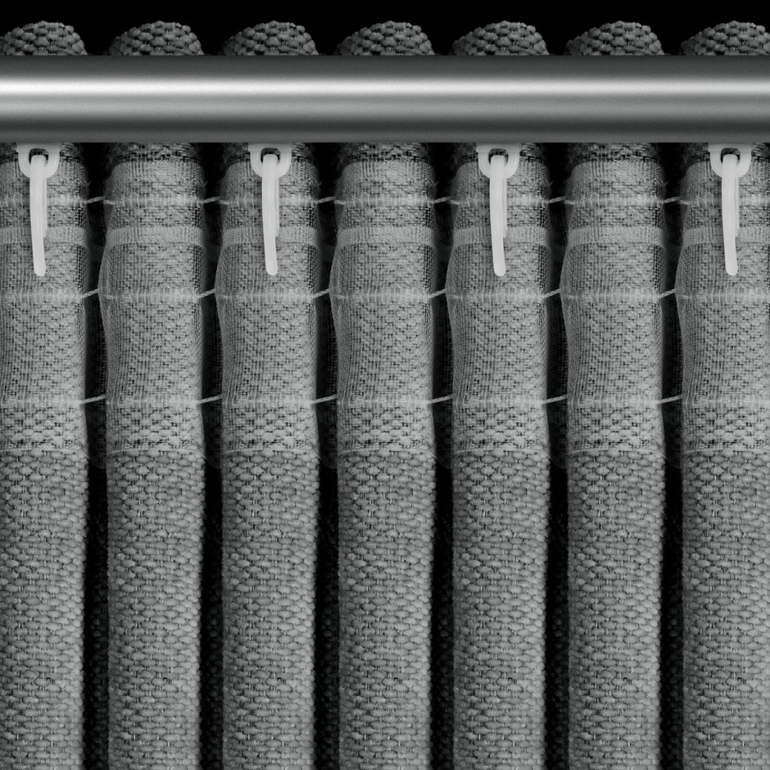 Záves 140x270 cm chenilový oceľový na riasiacu pásku NESKA