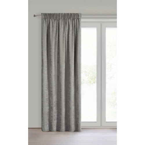 Záves 140x270 cm chenilový sivý na riasiacu pásku VANI