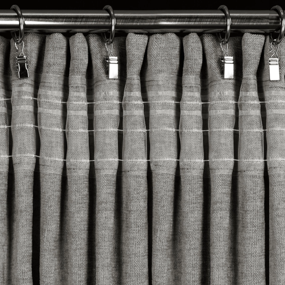 Záves 140x270 cm chenilový sivý na riasiacu pásku VANI