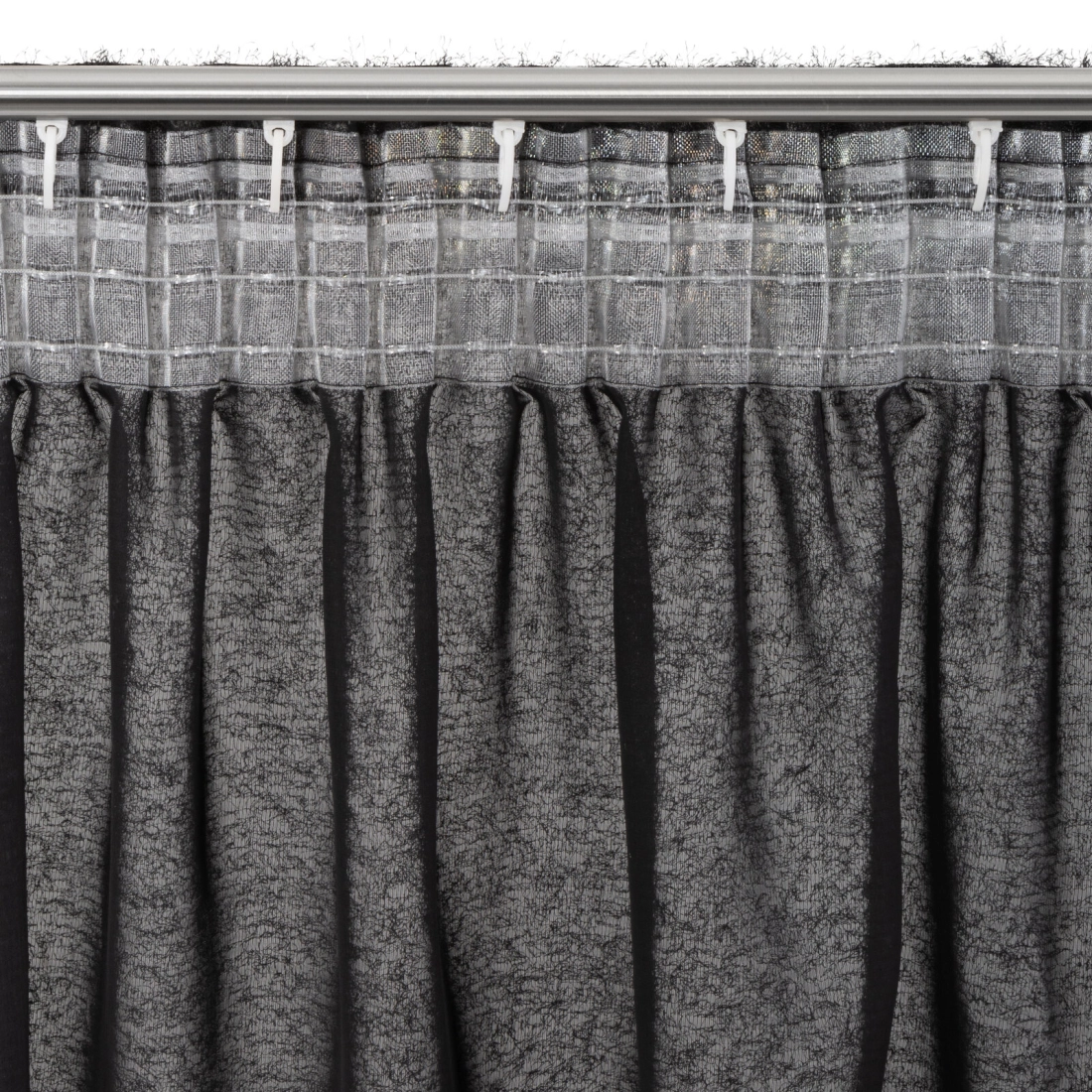 Záves 140x270 cm čierny moherový na riasiacu pásku AGIS