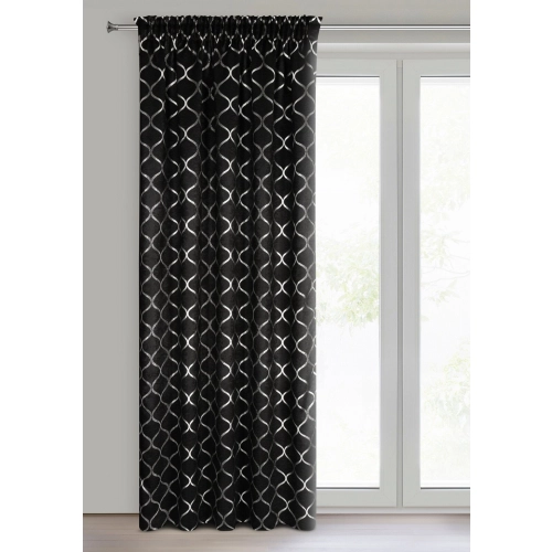 Záves 140x270 cm čierny, strieborný zatemňujúci na riasiacu pásku MILI