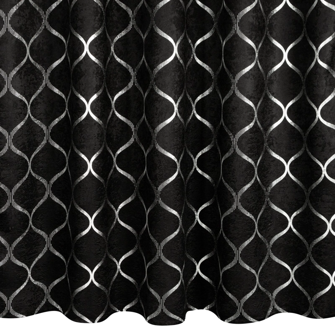 Záves 140x270 cm čierny, strieborný zatemňujúci na riasiacu pásku MILI