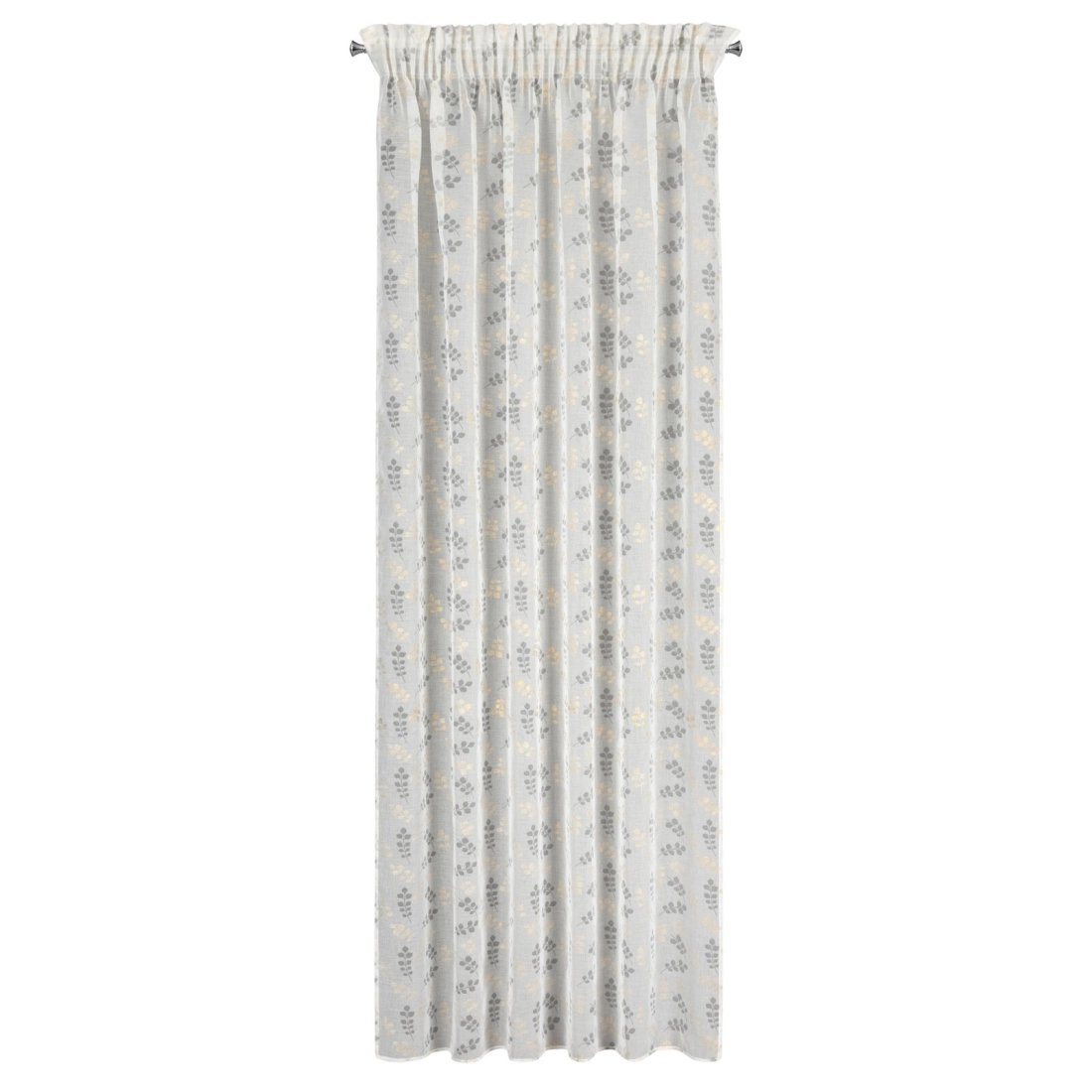 Záves 140x270 cm etamínový bielo oceľový na riasiacu pásku MIRIAM