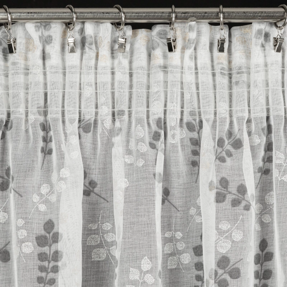 Záves 140x270 cm etamínový bielo oceľový na riasiacu pásku MIRIAM