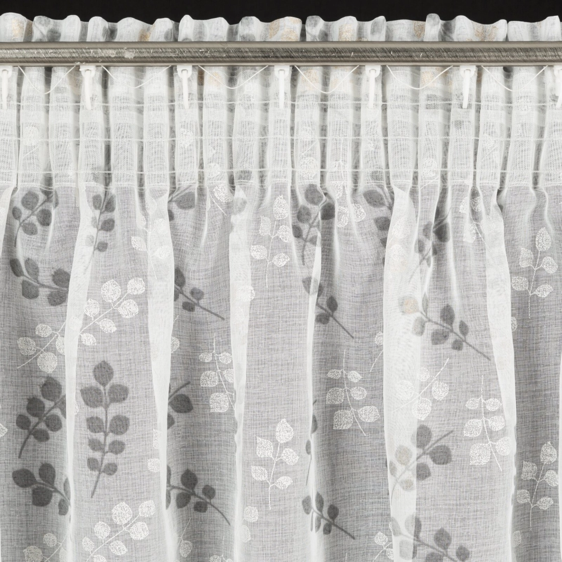 Záves 140x270 cm etamínový bielo oceľový na riasiacu pásku MIRIAM