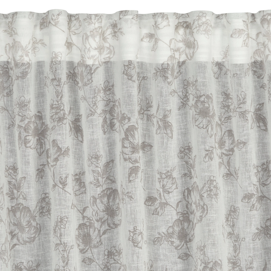 Záves 140x270 cm etamínový bielo-sivý na riasiacu pásku WIKI