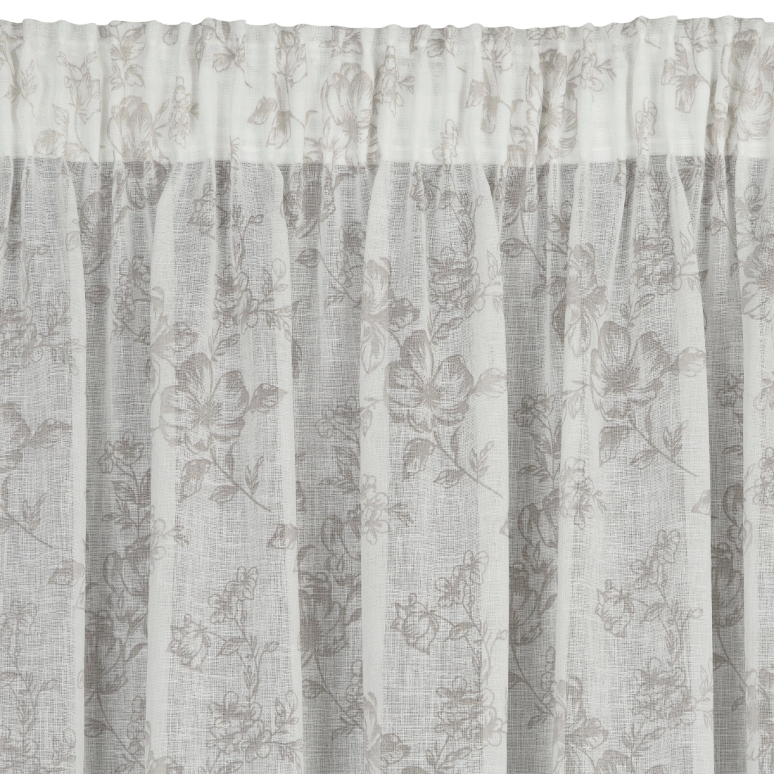 Záves 140x270 cm etamínový bielo-sivý na riasiacu pásku WIKI