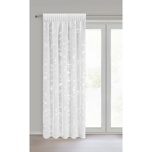 Záves 140x270 cm etamínový bielo strieborný na riasiacu pásku ALINA