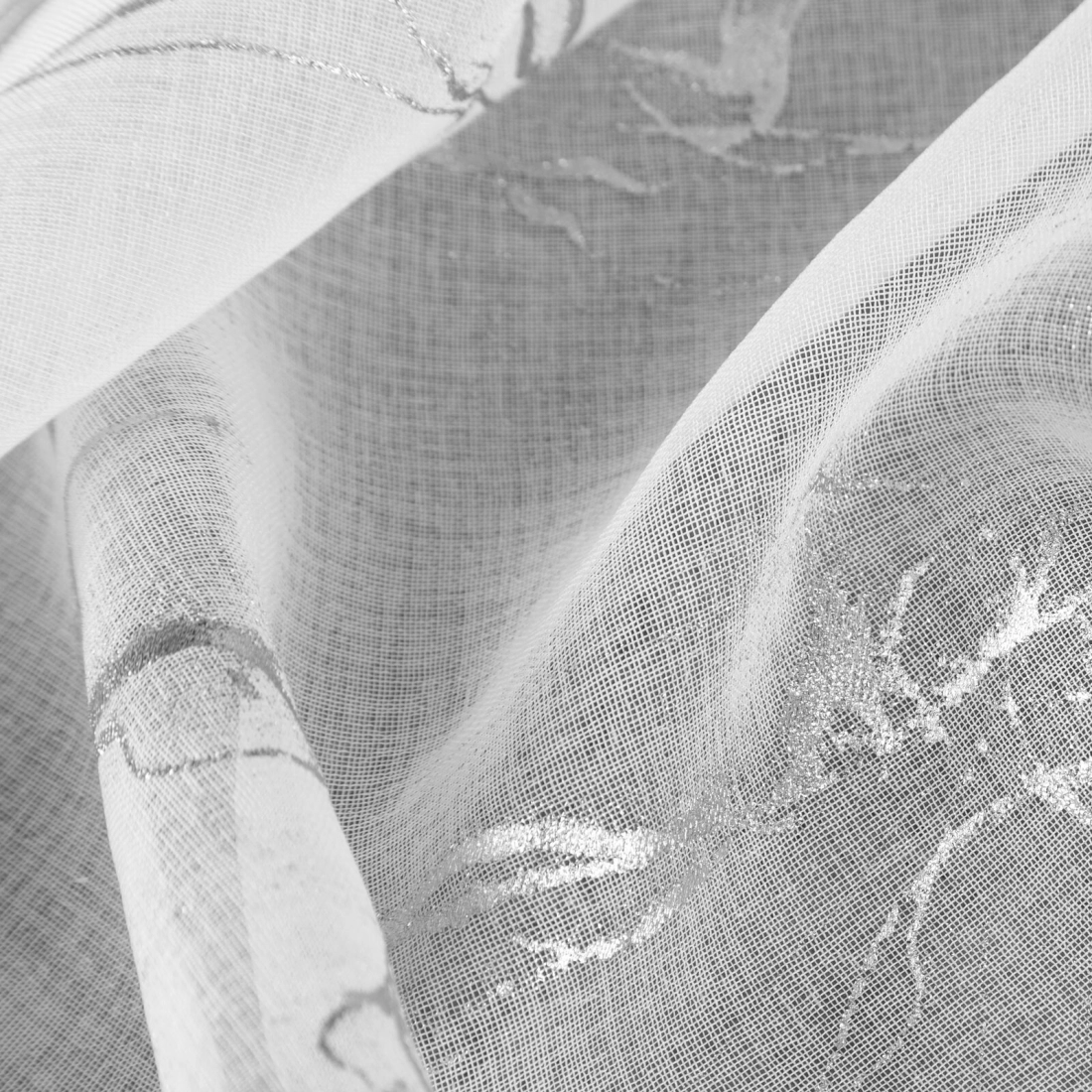 Záves 140x270 cm etamínový bielo strieborný na riasiacu pásku ALINA