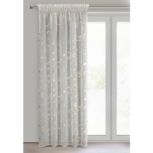 Záves 140x270 cm etamínový bielo zlatý na riasiacu pásku ALINA