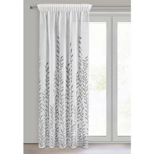 Záves 140x270 cm etamínový biely striebrný na riasiacu pásku GLORI