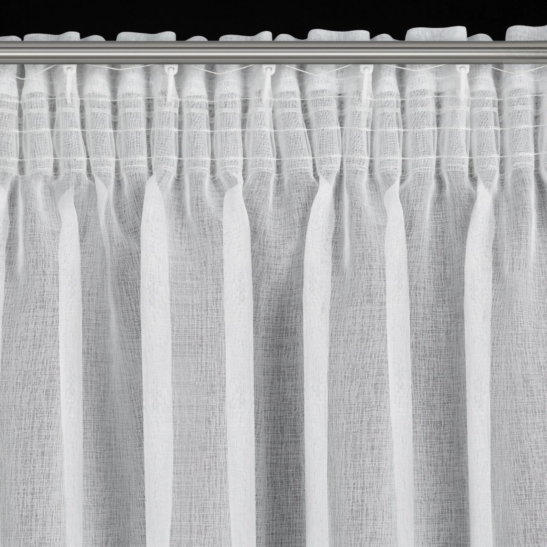 Záves 140x270 cm etamínový biely striebrný na riasiacu pásku GLORI