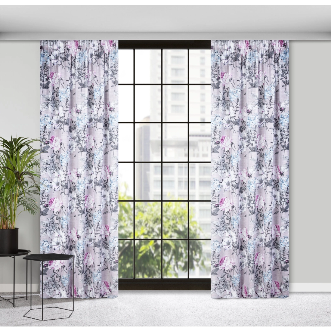 Záves 140x270 cm etamínový ružový fialový na riasiacu pásku HONEY